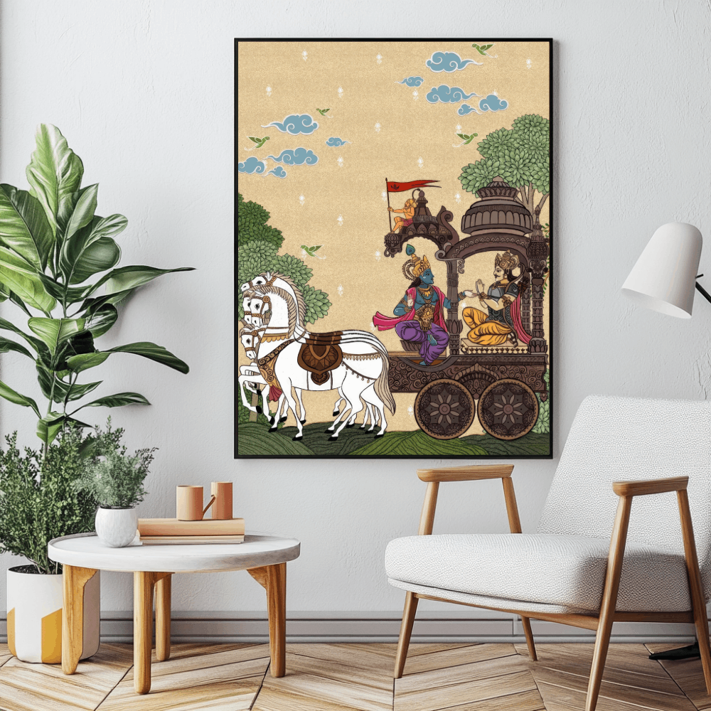 Abstract Artwork of the Dialogue Between Krishna and Arjuna – The Bhagavad Gita